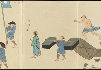 Illustrations of Uji Tea Production by Motonari Sait?