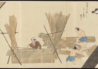 Illustrations of Uji Tea Production by Motonari Sait?