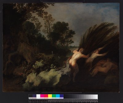 A wooded landscape with Pan and Syrinx, before 1648 by Moyses or Moses Matheusz. van Uyttenbroeck