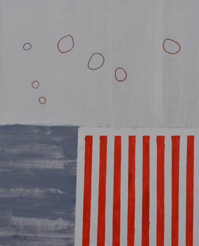 Abstract Circles Red Stripes by Mr PETTO