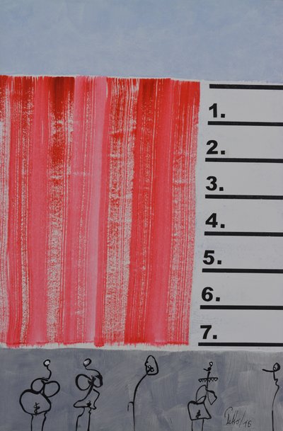 Red Stripes Abstract Figures by Mr PETTO