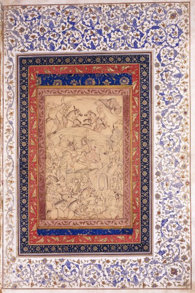Rustem Killing Arjang Div by Mughal School