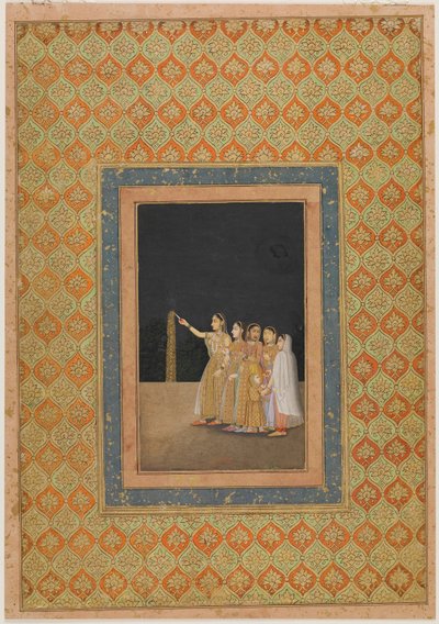 Court Ladies Playing with Fireworks by Muhammad Afzal