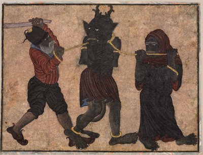 Demon in Chains, c. 1453 by Muhammad Siya Qalam