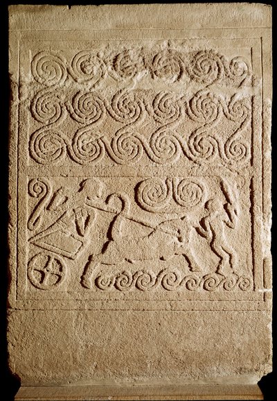 Burial Stele with Representation of a Battle from Mycenae by Mycenaean