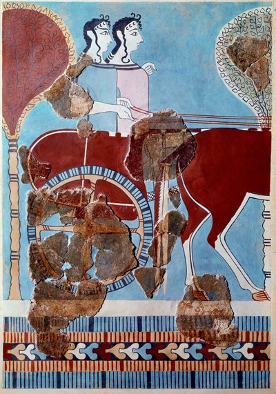 Mycenaean Art: Couple on a Chariot by Mycenaean