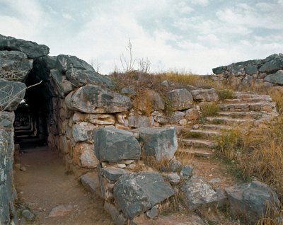 Mycenaean Art: Covered Passage of the Mycenaean Citadel, Tiryns by Mycenaean