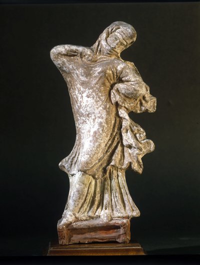 Mycenaean civilization: veiled dancer of Tanagra, 3rd century BC, Museo della Scala, Milan by Mycenaean Mycenaean