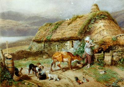 A Highland Bothy by Myles Birket Foster
