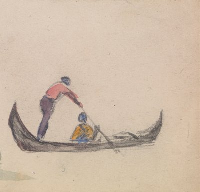 One of a Group of Three Studies of Gondolas by Myles Birket Foster
