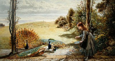 Peacocks by Myles Birket Foster