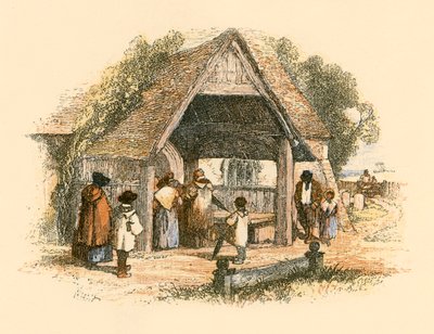 The village church by Myles Birket Foster