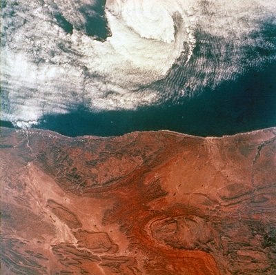 Earth from space - eye of a storm seen from Gemini 5, 1965 by NASA Images