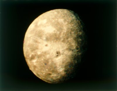 Oberon, Moon of Uranus (from Voyager 2) by NASA Images