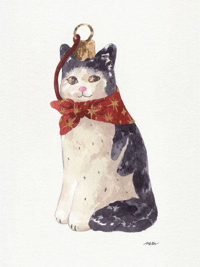 Christmas Cat Ornament by NKTN