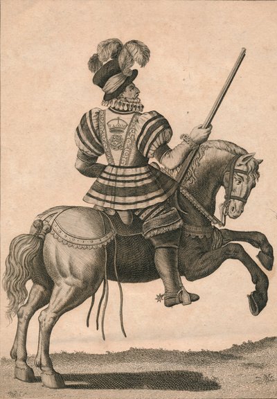 A Yeoman of the Guard, attending Queen Elizabeth on a Progress, c1800 by N. C. Goodnight