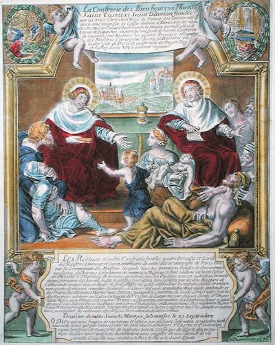SS. Cosmas and Damian curing the poor by N. Picart