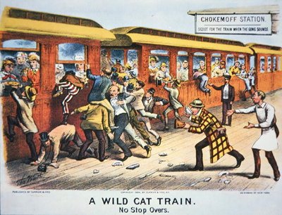 A Wild Cat Train - No stop Overs by Currier and Ives