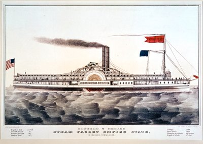 Steam Packet Boat Empire State, Connecting Buffalo and Chicago by N. and Ives J.M. (1824-95) Currier
