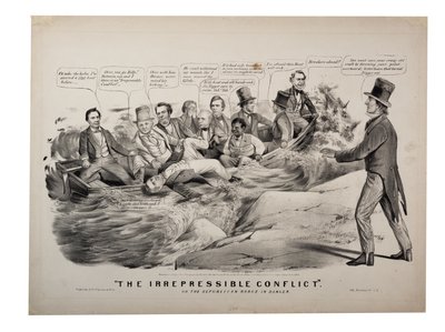 The Irrepressible Conflict or the Republican Barge in Danger by N. and Ives J.M. (1824-95) Currier