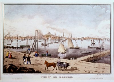 View of Boston with Boston Harbour by N. and Ives J.M. (1824-95) Currier