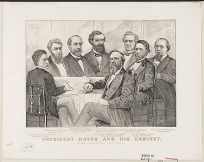 President Hayes and his cabinet, c.1877 by Currier and Ives