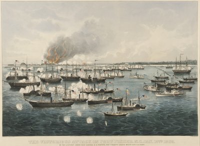 The Victorious Attack on Fort Fisher, 1865 by Currier and Ives