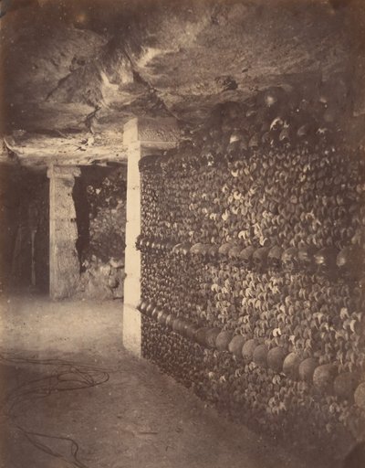 Catacombs, Paris, April 1862 by Nadar