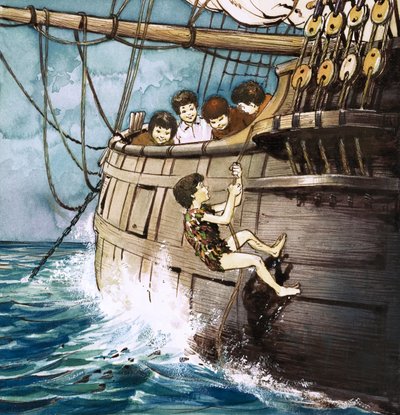 Peter Pan Climbing Aboard, Illustration from 