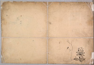 Two Elephants Fighting in a Courtyard Before Muhammad Shah by Nainsukh