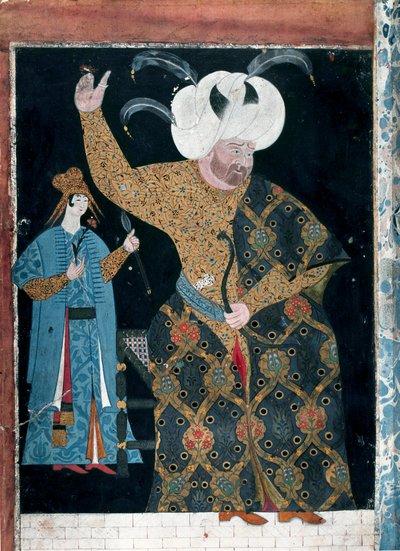 Portrait of Sultan Selim II called the Drunk or Sari the Blond (1524-1574) by Nakkep called Nigari Reis Haydar