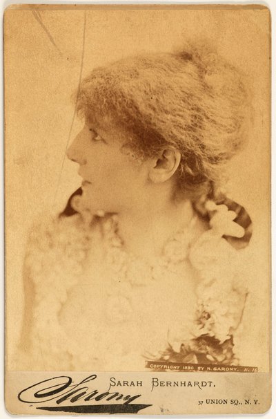 Portrait of Rosine Bernard, known as Sarah Bernhardt (1844-1923), Actress by Napoleon Sarony