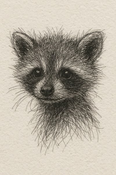 Curious Baby Raccoon by Natalie Bruns