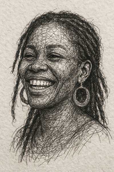 Joyful Dreadlocks Smile by Natalie Bruns