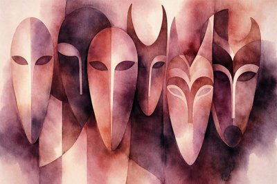Mysterious Watercolor Masks by Natalie Bruns