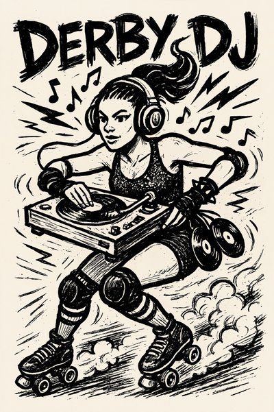 Roller Derby DJ by Natalie Bruns