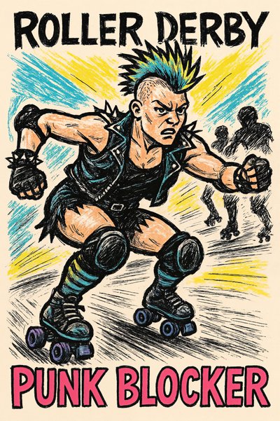 Roller Derby Punk Blocker by Natalie Bruns
