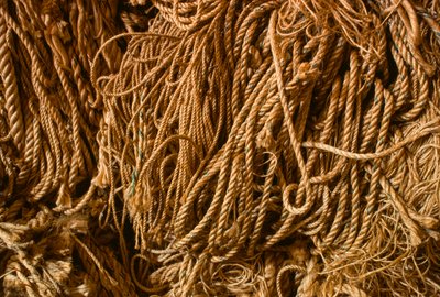 Rope made with natural manila fiber at the Columbian Rope Company factory in Auburn by Nathan Benn