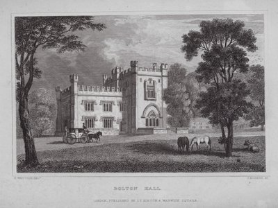 Bolton Hall by Nathaniel (after) Whittock