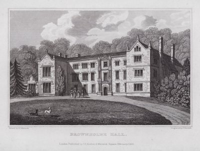 Brownholme Hall by Nathaniel (after) Whittock