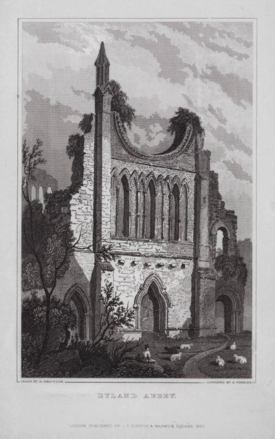 Byland Abbey by Nathaniel (after) Whittock