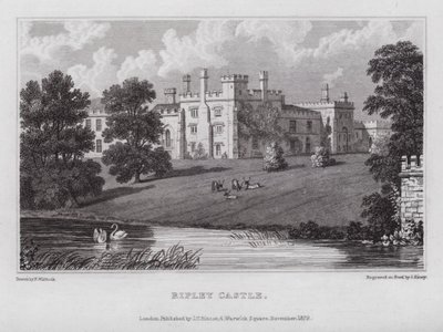 Ripley Castle by Nathaniel (after) Whittock