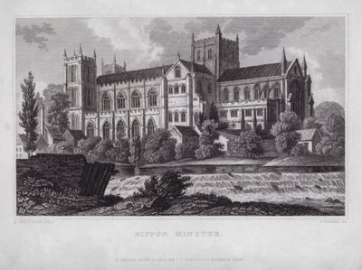 Rippon Minster by Nathaniel (after) Whittock