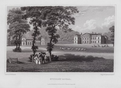 Studley Royal by Nathaniel (after) Whittock
