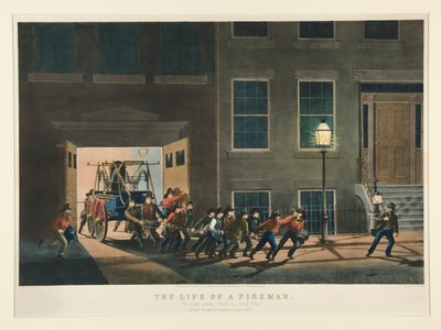 The Life of a Fireman / The Night Alarm by Nathaniel Currier