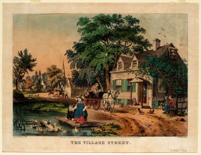 The Village Street by Nathaniel Currier