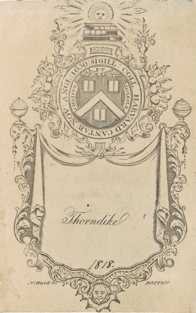 Harvard College Bookplate with the Christo et Ecclesiae Seal by Nathaniel Hurd