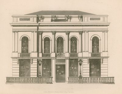 Shop Front for Hancock and Dixon, Pall Mall East, London by Nathaniel Whittock