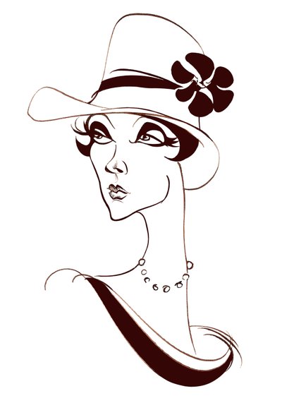 Model in pearls and a tall hat by Neale Osborne