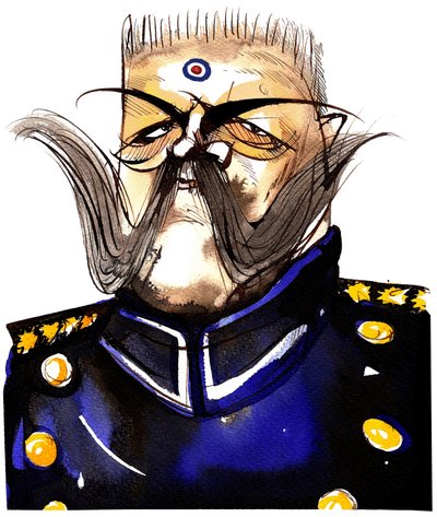 Paul von Hindenburg, Polish-born, German general and president (1847-1934); color caricature by Neale Osborne